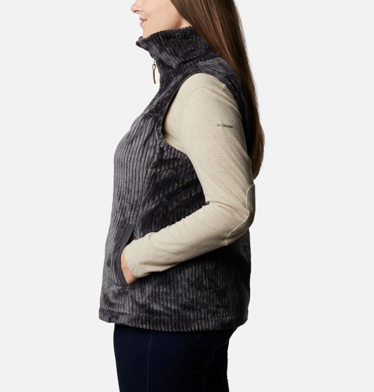 Women's Columbia Fireside Sherpa Vest Black | Plus Size CA-B301C